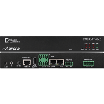 Aurora Multimedia DXE-CAT-RX3 HDBaseT Receiver w/Dual Relay & Audio