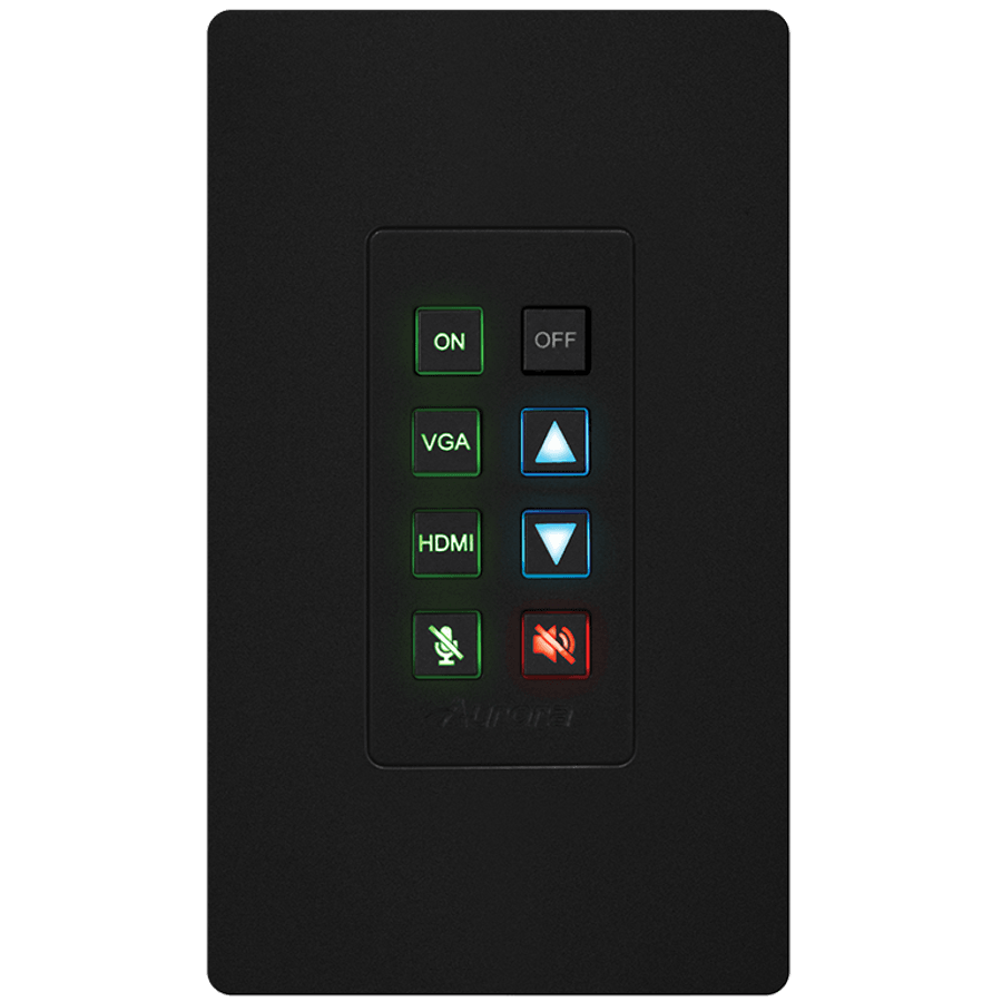 Aurora Multimedia DXB-8i-G2-B 8-Button 1-Gang Backlit Button Control Pad (Black)