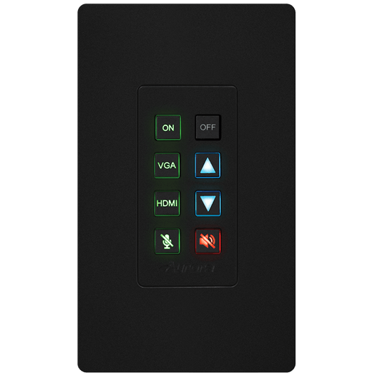 Aurora Multimedia DXB-8i-G2-B 8-Button 1-Gang Backlit Button Control Pad (Black)