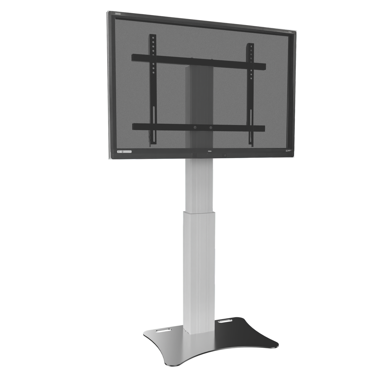 Conen CCELW-AFP Height Adjustable Monitor And Tv Wall Mount, Lite Series With 50 Cm Of Vertical Travel Column Silver Anodized