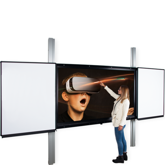 Conen PYETVBWW2RN6 Rail 2.0 - Electrically Height-adjustable Interactive Board, Monitor Wall Mount With Two Fixed, Two Movable Wings, 2600 Pylon Length