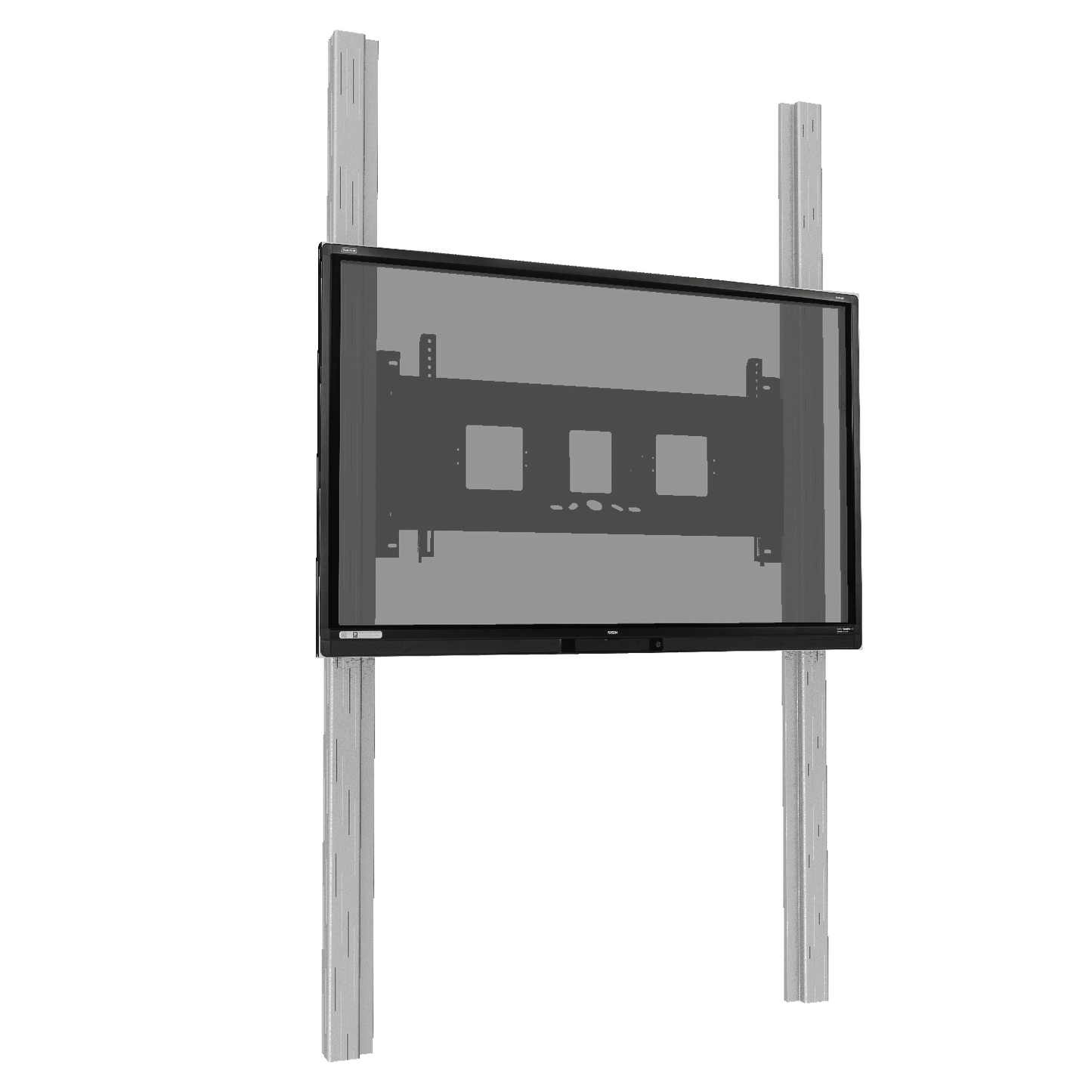 Conen PYF1-IFPD-W Wall Mounted 2 Pylon Sliding System For Displays From 65-86" Manually Height-adjustable With Pulley And Counter Weight