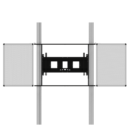 Conen PYFKL-IFPD-W Wall Mounted 2 Pylon Sliding System For Displays From 65-86" Manually Height-adjustable With Pulley And Counter Weight, With 2 Whiteboard Wings