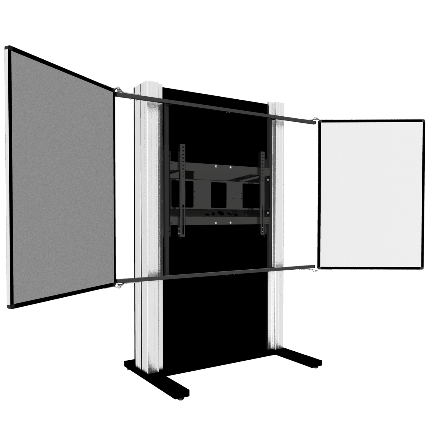 Conen PYKL-IFPD-HW Freestanding Counterweight Pylon-system For Monitors From 65-86" Manually Height Adjustable With 2 Whiteboard Wings