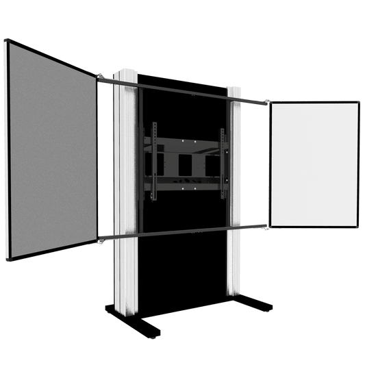 Conen PYKL-IFPD-HW Freestanding Counterweight Pylon-system For Monitors From 65-86" Manually Height Adjustable With 2 Whiteboard Wings