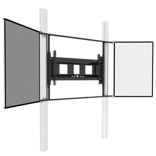 Conen PYKLE-IFPD-W Wall Mounted 2 Pylon System For Displays From 65-86" Electrical Height Adjustable, 70 Cm Stroke, With Wideboard Side Wings