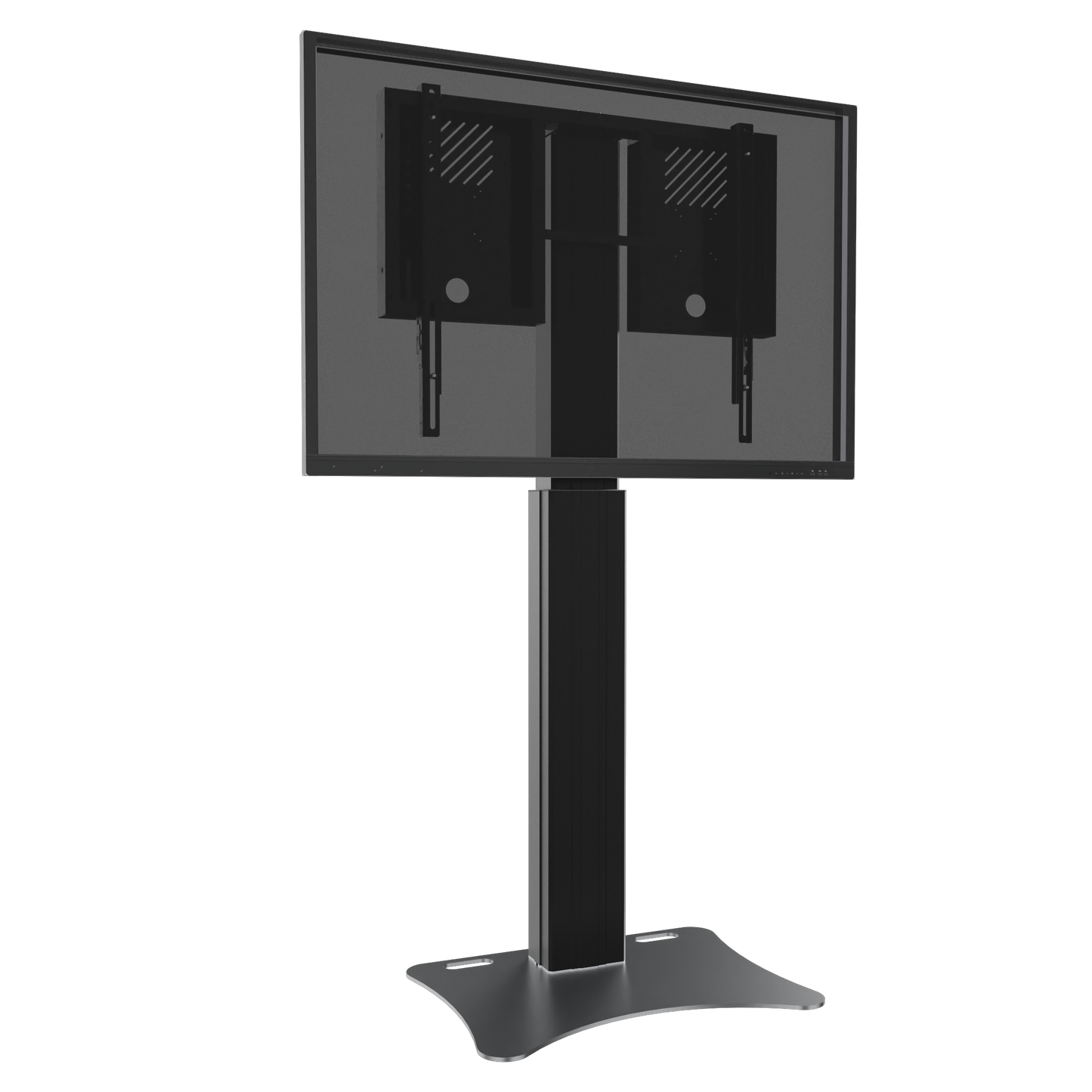 Conen RLI10070PBK Height Adjustable Display And Monitor Stand, Lite Series With 70 Cm Of Vertical Travel Column Black, Anti-collision, Floor Plate Black