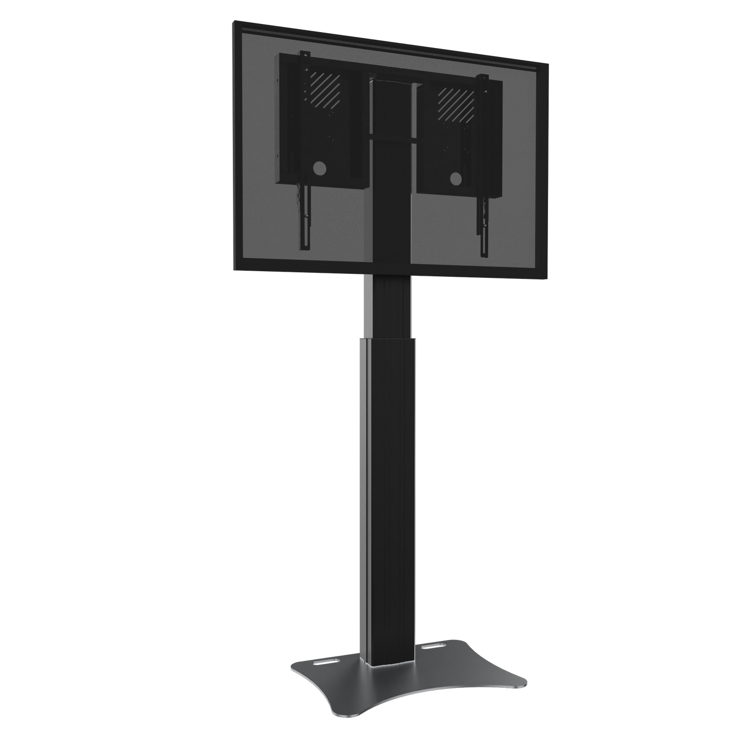 Conen RLI12090PBK Height Adjustable Display And Monitor Stand, Lite Series With 90 Cm Of Vertical Travel Column Black, Anti-collision, High Model, Floor Plate Black