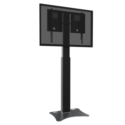 Conen RLI12090PBK Height Adjustable Display And Monitor Stand, Lite Series With 90 Cm Of Vertical Travel Column Black, Anti-collision, High Model, Floor Plate Black