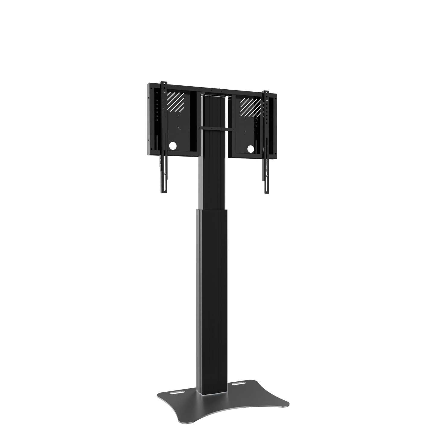 Conen RLI12090PBK Height Adjustable Display And Monitor Stand, Lite Series With 90 Cm Of Vertical Travel Column Black, Anti-collision, High Model, Floor Plate Black