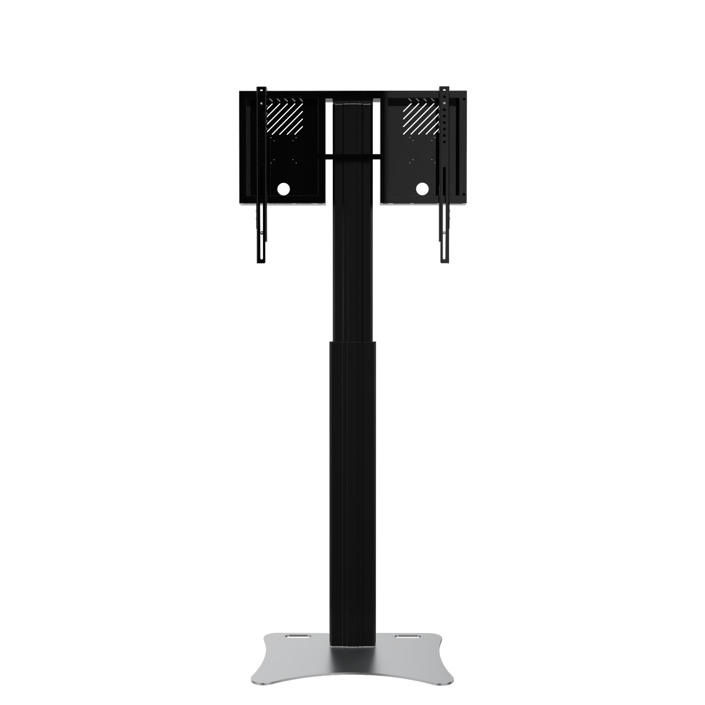 Conen RLI12090PBK Height Adjustable Display And Monitor Stand, Lite Series With 90 Cm Of Vertical Travel Column Black, Anti-collision, High Model, Floor Plate Black