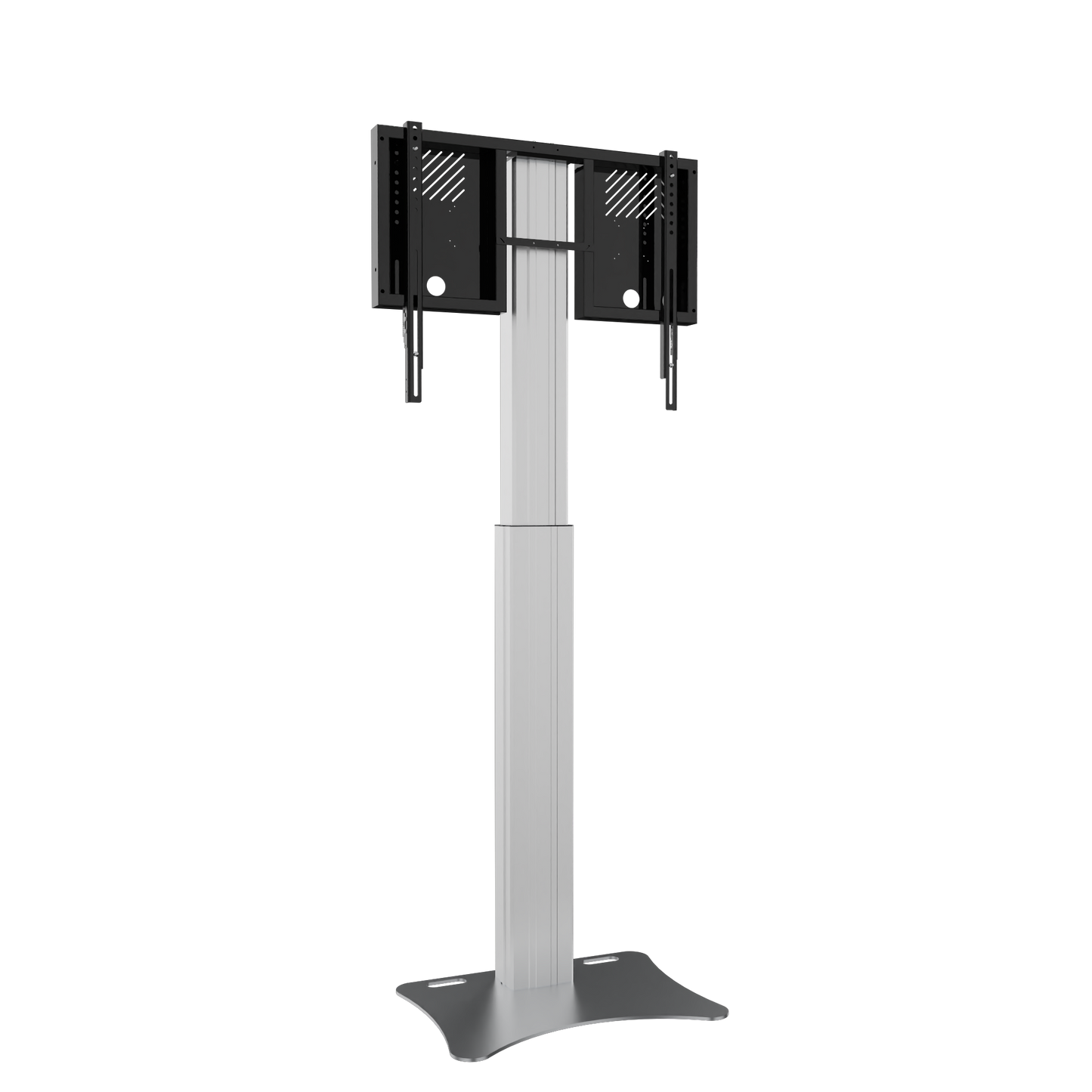 Conen RLI12090PK Height Adjustable Display And Monitor Stand, Lite Series With 90 Cm Of Vertical Travel Column Silver, Anti-collision, High Model, Floor Plate