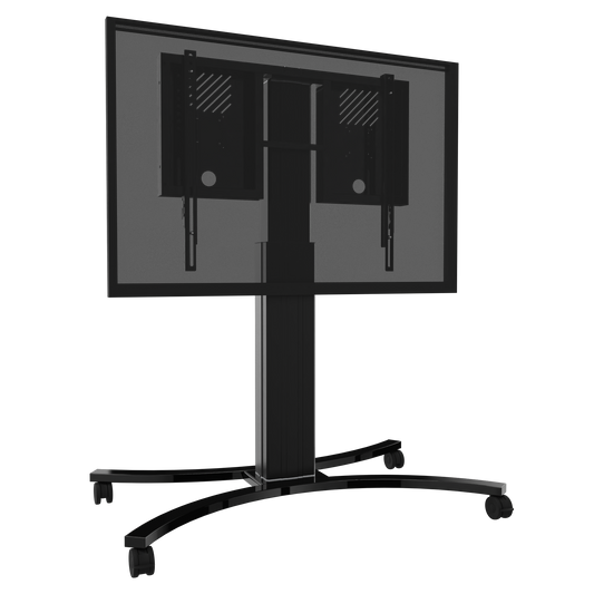 Conen RLI8050CBK Height Adjustable Mobile Tv And Monitor Stand, Lite Series With 50 Cm Of Vertical Travel Column Black, Anti-collision, Low Model, V-style Base