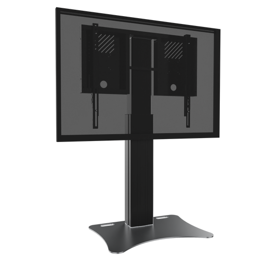 Conen RLI8050PBK Height Adjustable Display And Monitor Stand, Lite Series With 50 Cm Of Vertical Travel Column Black, Anti-collision, Low Model, Floor Plate Black