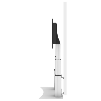 Conen SCETADP3535 Motorized heavy duty XL display and monitor stand with 70 cm of vertical travel two columns silver anodized, floor plate