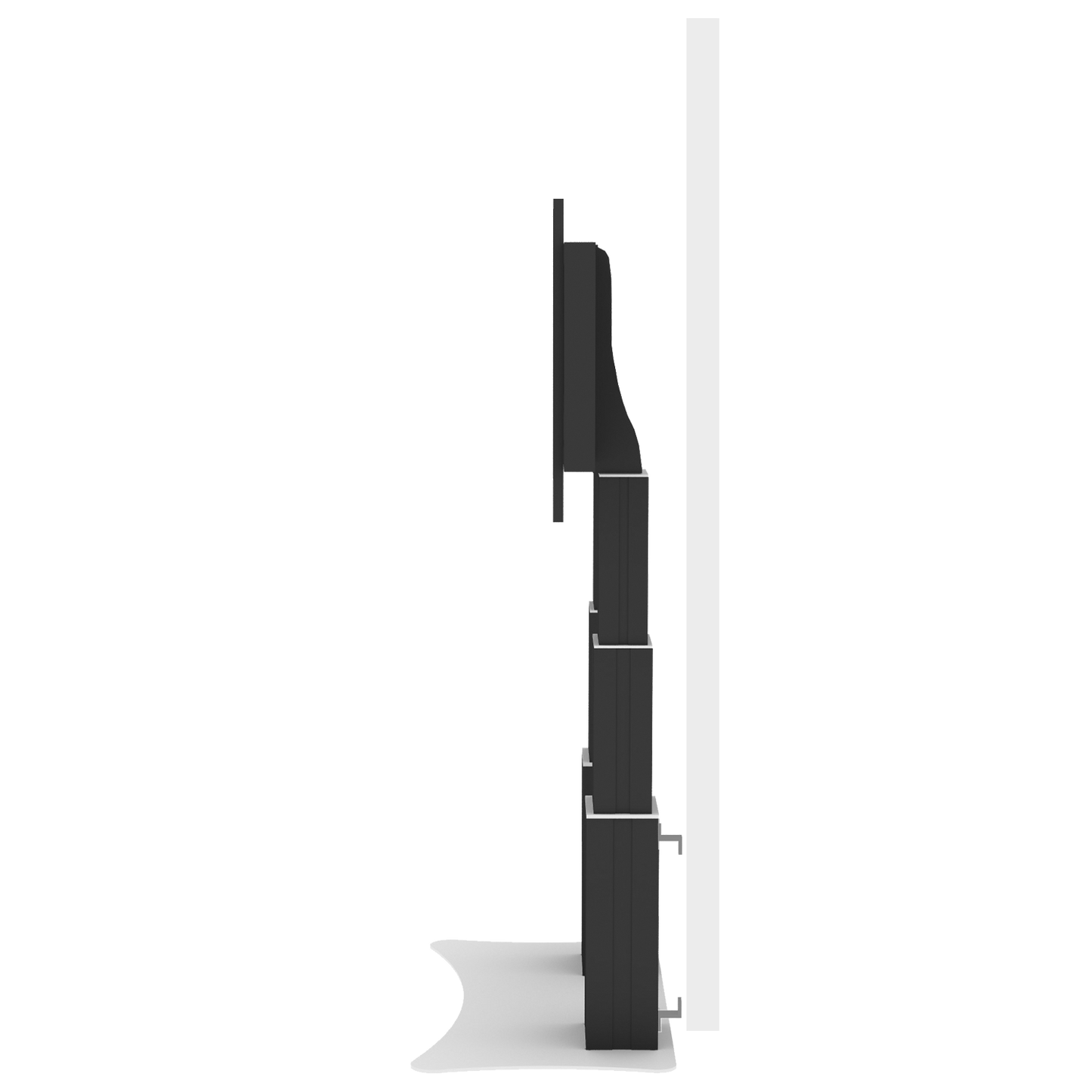 Conen SCETADP3535B Motorized Heavy Duty Xl Display And Monitor Stand With 70 Cm Of Vertical Travel Two Columns Black Anodized, Floor Plate