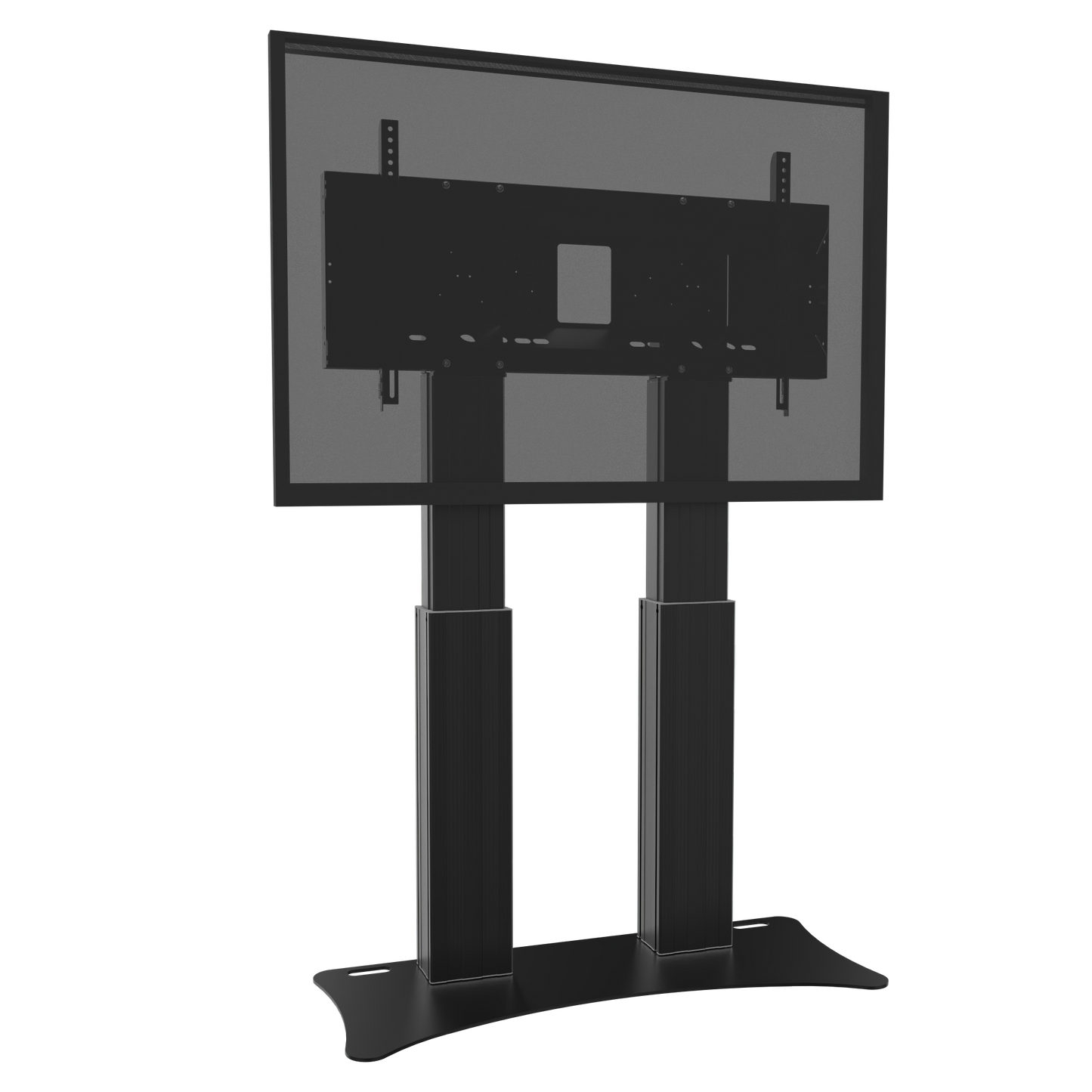 Conen SCETADPB Motorized Heavy Duty Xl Display And Monitor Stand With 50 Cm Of Vertical Travel Two Columns Black Anodized, Floor Plate