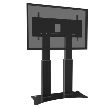 Conen SCETADPB Motorized Heavy Duty Xl Display And Monitor Stand With 50 Cm Of Vertical Travel Two Columns Black Anodized, Floor Plate