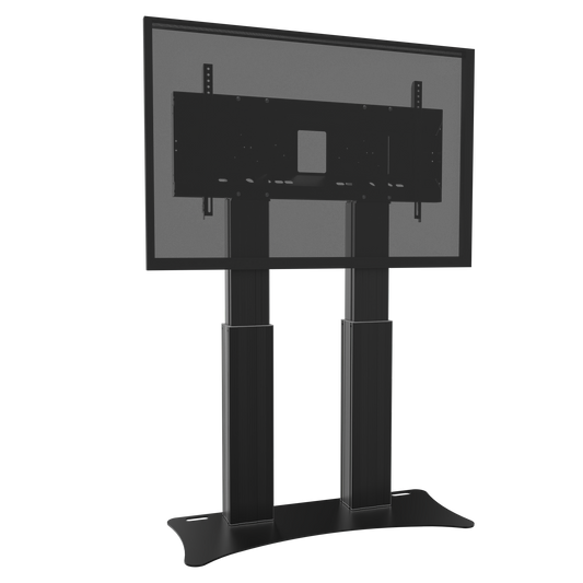 Conen SCETADPB Motorized Heavy Duty Xl Display And Monitor Stand With 50 Cm Of Vertical Travel Two Columns Black Anodized, Floor Plate