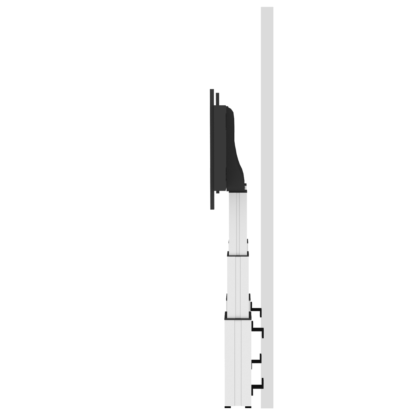 Conen SCETADW3535 Motorized Heavy Duty Xl Monitor Wall Mount With 70 Cm Of Vertical Travel Two Columns Silver Anodized