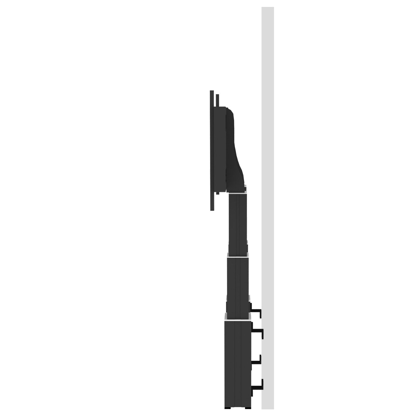 Conen SCETADW3535B Motorized Heavy Duty Xl Monitor Wall Mount With 70 Cm Of Vertical Travel Two Columns Black Anodized