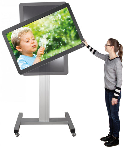 Conen SCETANHVLP Digital Signage Mobile Monitor Stand And Monitor Cart Landscape- Or Portrait Format, Rotatable