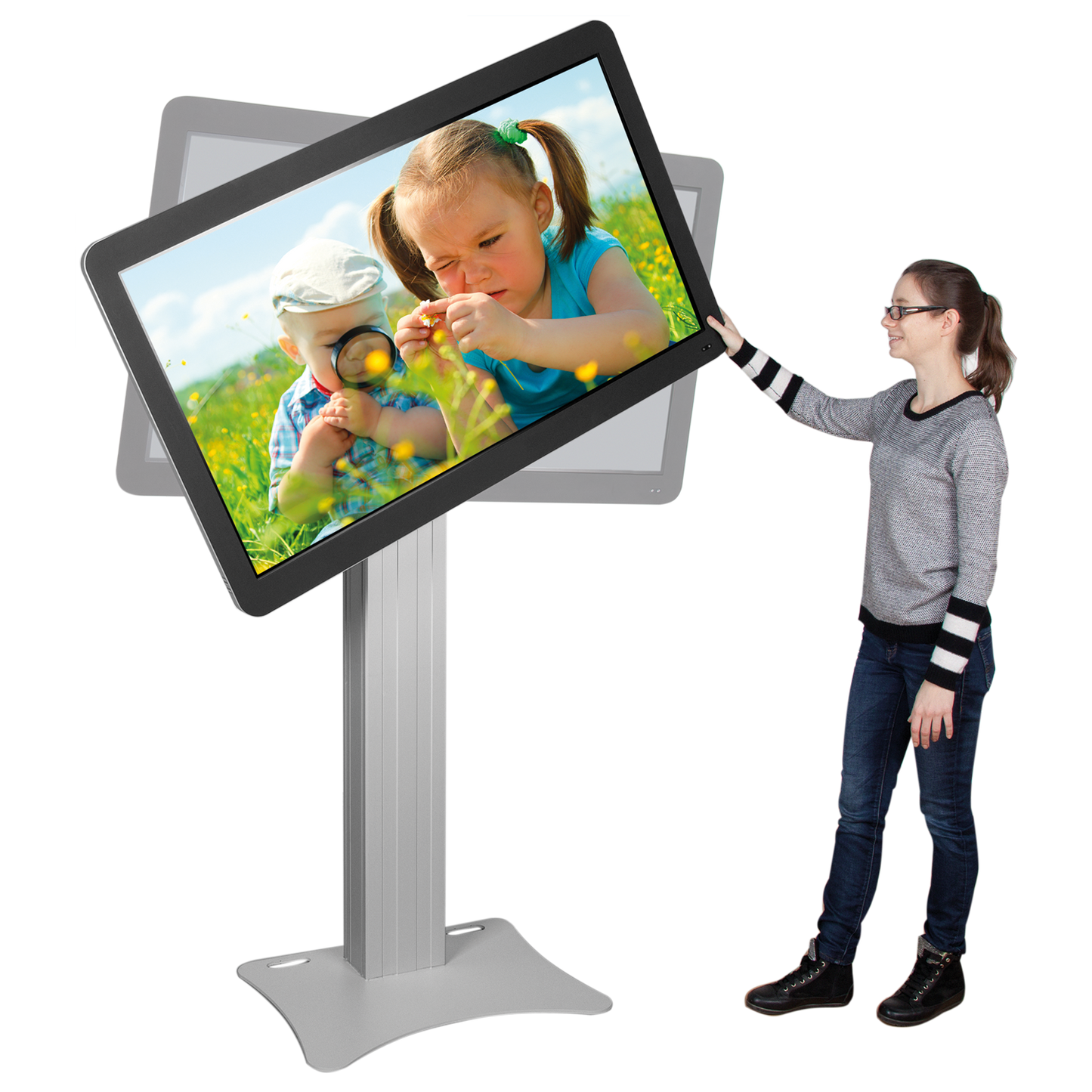 Conen SCETANHVPLP Digital Signage Monitor Or Display Stand Landscape- Or Portrait Format, Rotatable