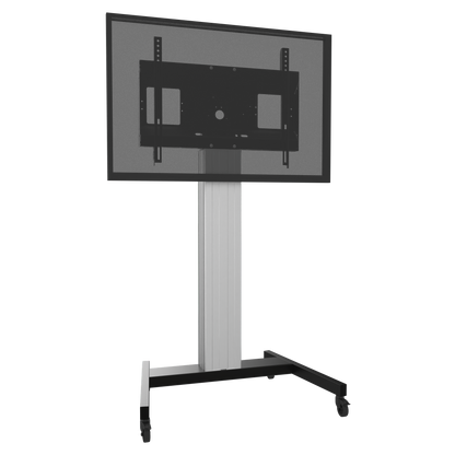 Conen SCETANHVV12 TV Cart, Monitor Cart With Display Mount, Center Of Display 160 Cm Column Silver Anodized, Fixed Height, V-stand