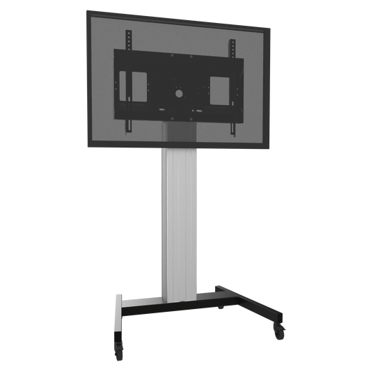 Conen SCETANHVV12 TV Cart, Monitor Cart With Display Mount, Center Of Display 160 Cm Column Silver Anodized, Fixed Height, V-stand