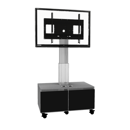 Conen SCETASBNA Mobile TV Cabinet With Electrically Height Adjustment "Vsm Electric" With Connector Panel, Column Silver Anodized, 50 Cm Of Vertical Travel, Base Cabinet