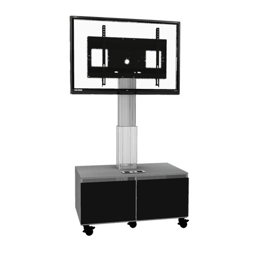 Conen SCETASBNA Mobile TV Cabinet With Electrically Height Adjustment "Vsm Electric" With Connector Panel, Column Silver Anodized, 50 Cm Of Vertical Travel, Base Cabinet