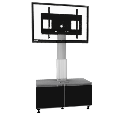 Conen SCETASBNA Mobile TV Cabinet With Electrically Height Adjustment "Vsm Electric" With Connector Panel, Column Silver Anodized, 50 Cm Of Vertical Travel, Base Cabinet