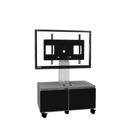 Conen SCETASBNA Mobile TV Cabinet With Electrically Height Adjustment "Vsm Electric" With Connector Panel, Column Silver Anodized, 50 Cm Of Vertical Travel, Base Cabinet