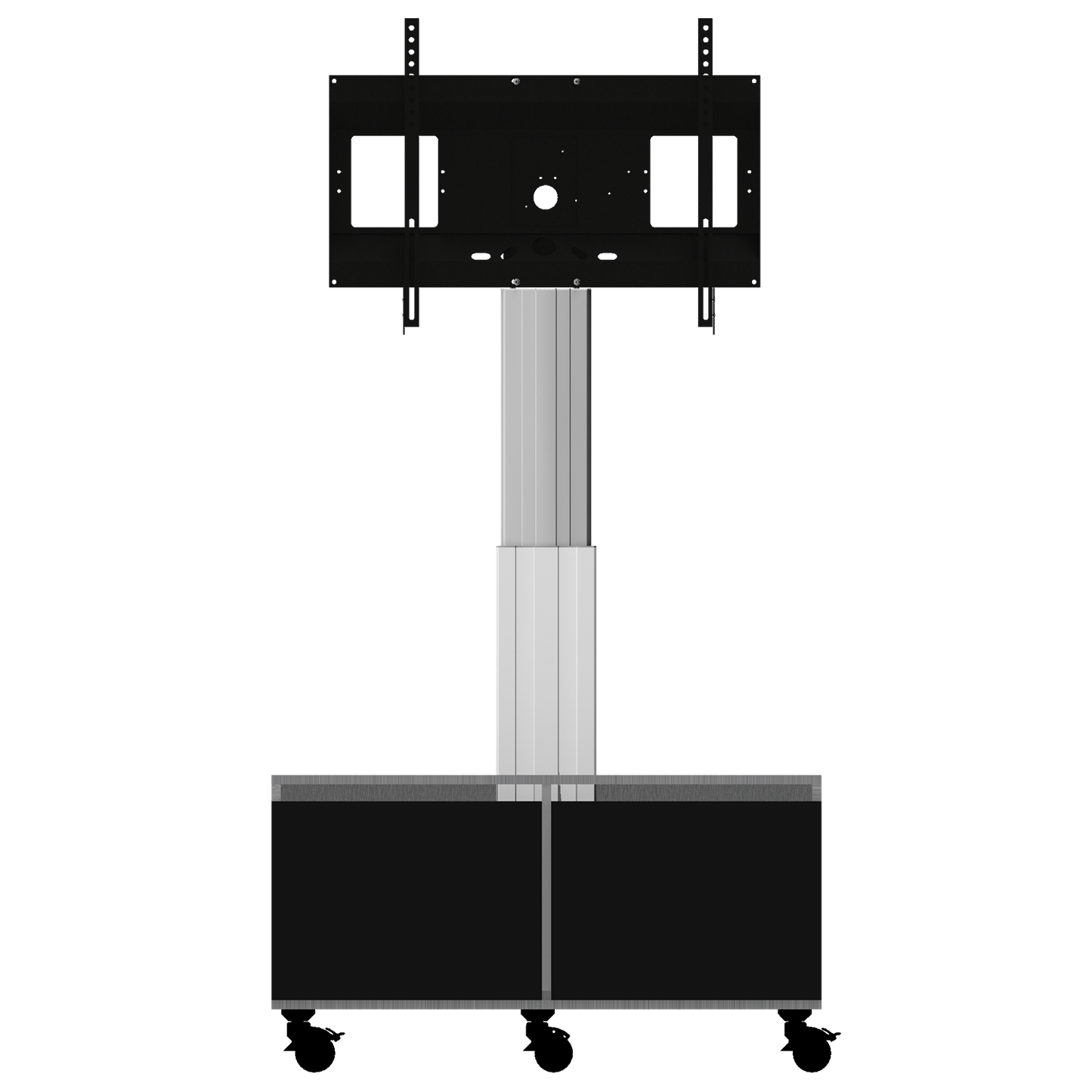 Conen SCETASBNA Mobile TV Cabinet With Electrically Height Adjustment "Vsm Electric" With Connector Panel, Column Silver Anodized, 50 Cm Of Vertical Travel, Base Cabinet