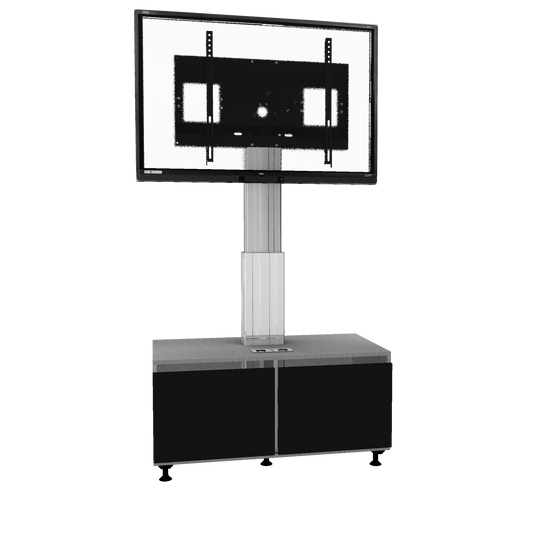 Conen SCETASBNAPP Mobile TV Cabinet With Electrically Height Adjustment "Vsm Electric" Plug And Play With Connector Panel, Column Silver Anodized, 50 Cm Of Vertical Travel, Base Cabinet