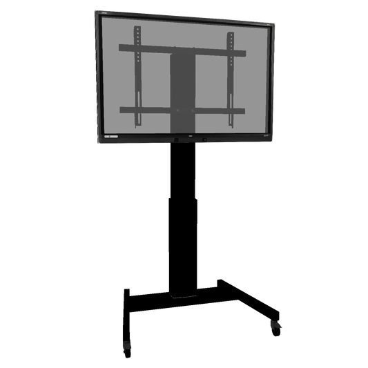 Conen SCETAVLIB Mobile Motorized Height Adjustable Monitor And Tv Cart, Lite Series With 50 Cm Of Vertical Travel Column Black Anodized