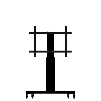 Conen SCETAVLIB Mobile Motorized Height Adjustable Monitor And Tv Cart, Lite Series With 50 Cm Of Vertical Travel Column Black Anodized