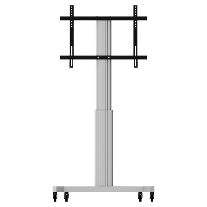 Conen SCETAVLIS Height Adjustable Mobile Tv And Silver Monitor Stand, Lite Series With 50 Cm Of Vertical Travel Column Silver Anodized