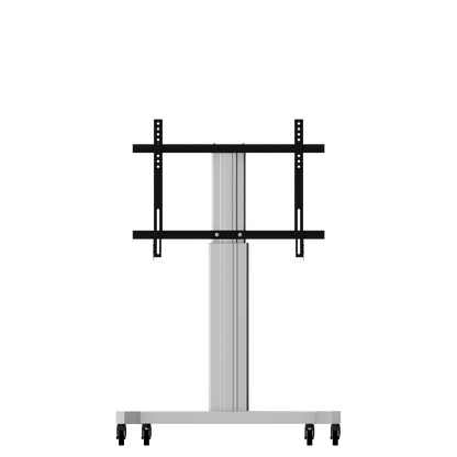 Conen SCETAVLIS Height Adjustable Mobile Tv And Silver Monitor Stand, Lite Series With 50 Cm Of Vertical Travel Column Silver Anodized