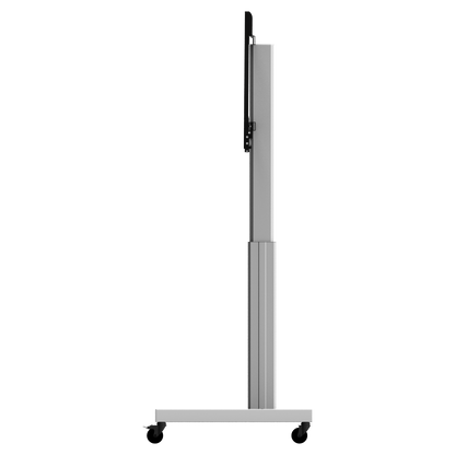 Conen SCETAVLIS Height Adjustable Mobile Tv And Silver Monitor Stand, Lite Series With 50 Cm Of Vertical Travel Column Silver Anodized