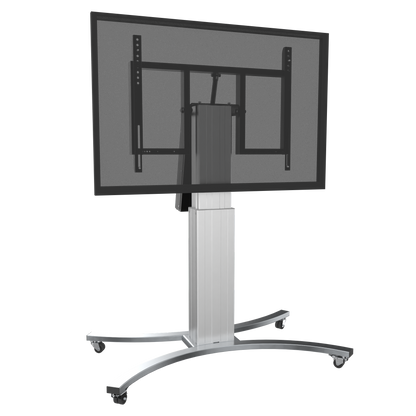 Conen SCETTAC Motorized Mobile Height And Tilt Adjustable Monitor Stand, 50 Cm Of Vertical Travel Column Silver Anodized, C-style Base