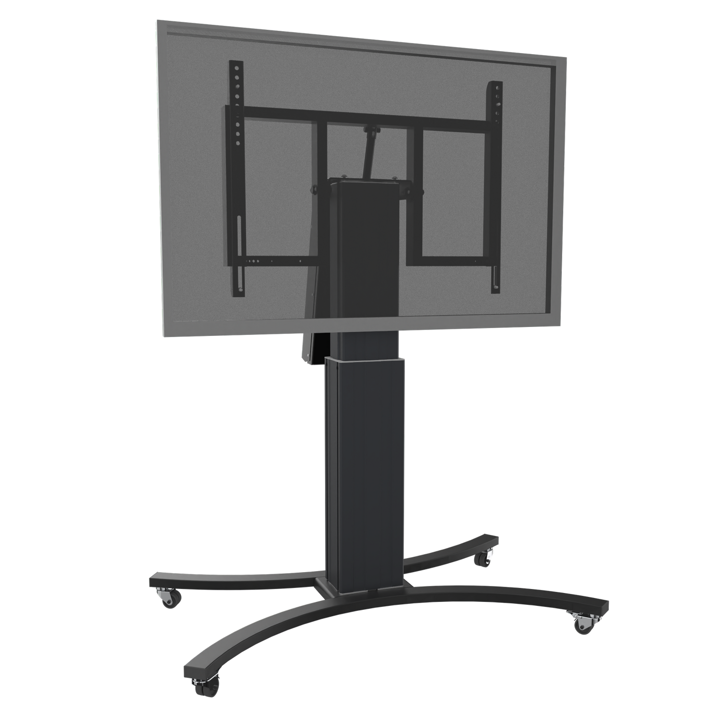 Conen SCETTACB Motorized Mobile Height And Tilt Adjustable Monitor Stand, 50 Cm Of Vertical Travel Column Black Anodized, C-style Base