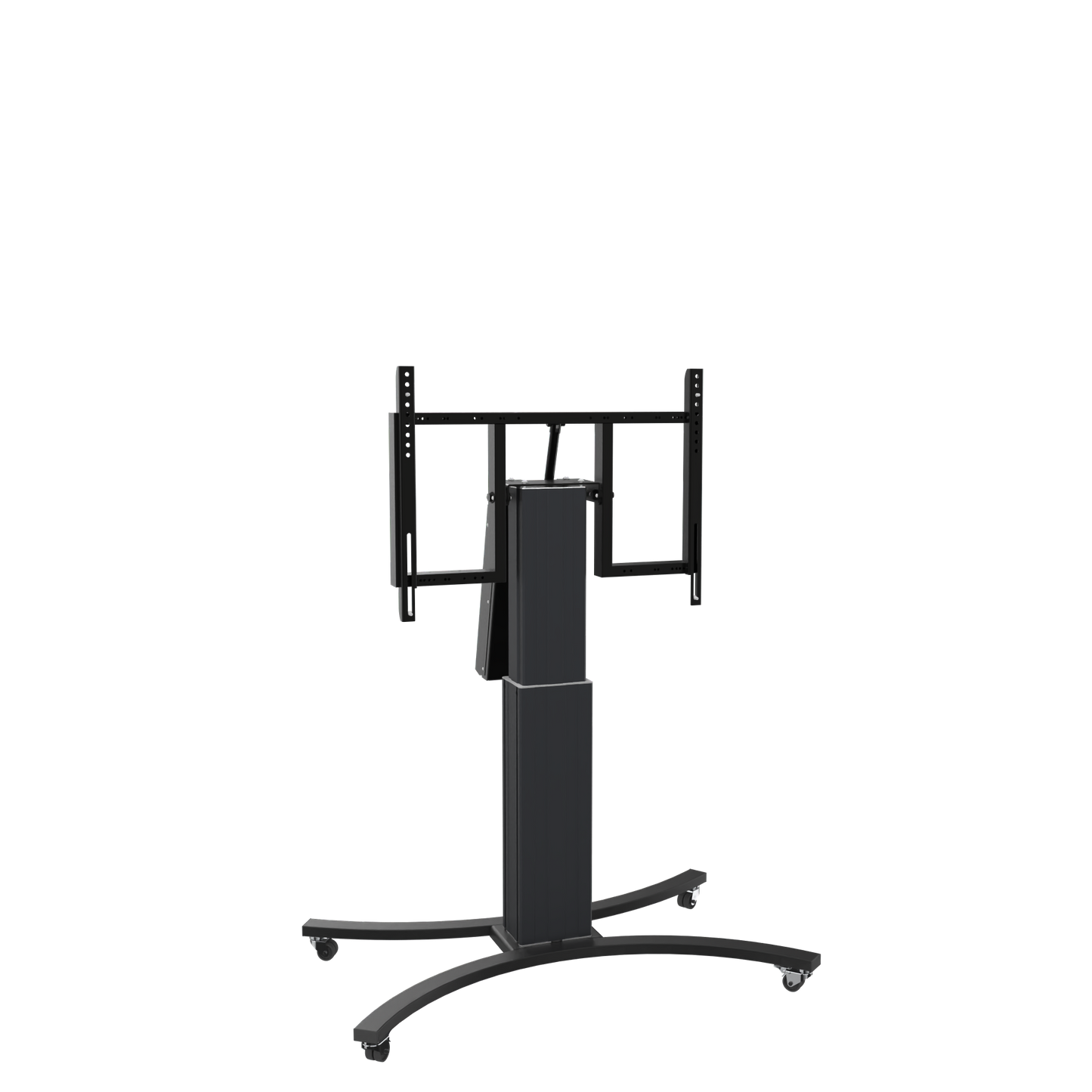 Conen SCETTACB Motorized Mobile Height And Tilt Adjustable Monitor Stand, 50 Cm Of Vertical Travel Column Black Anodized, C-style Base