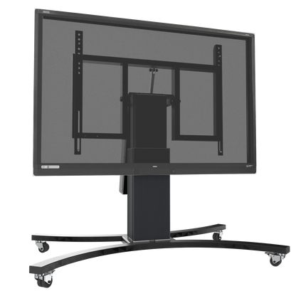 Conen SCETTACLB Motorized Mobile Height And Tilt Adjustable Monitor Stand, 28 Cm Of Vertical Travel Column Black Anodized, C-style Base