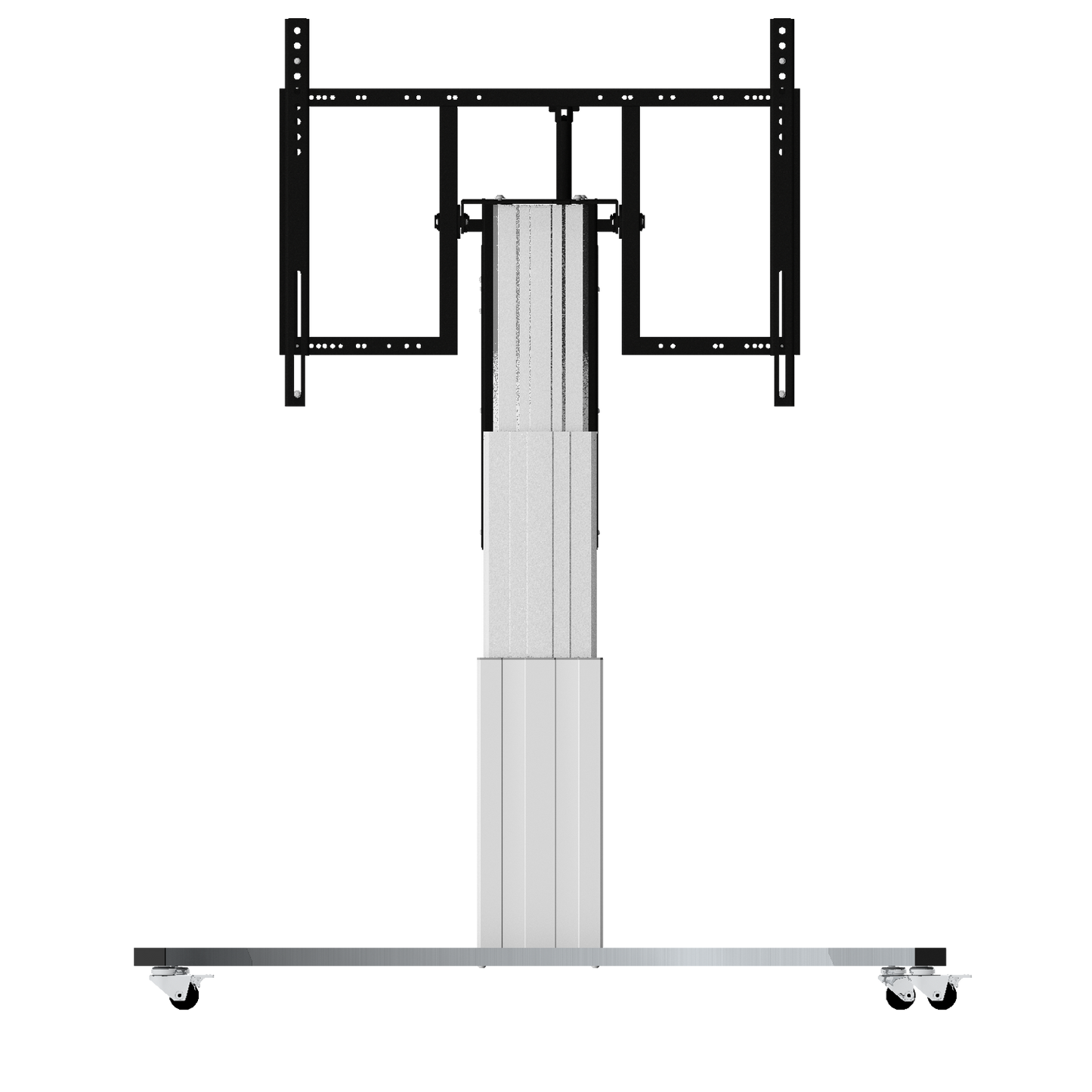 Conen SCETTACR35K  Motorized Mobile Height And Tilt Adjustable Monitor Stand, 70 Cm Of Vertical Travel Column Silver Anodized, Anti-collision, C-style Base (Lowered)