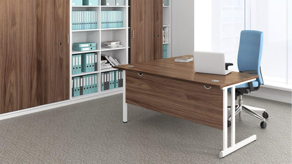 Narbutas DCA161-D2E Optima C Cantilever Straight Desk 1600Wx800Dx720H OAK top and white frame