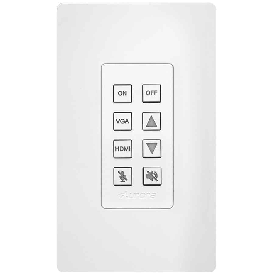 Aurora Multimedia DXB-8i-G2-W 8-Button 1-Gang Backlit Button Control Pad (White)