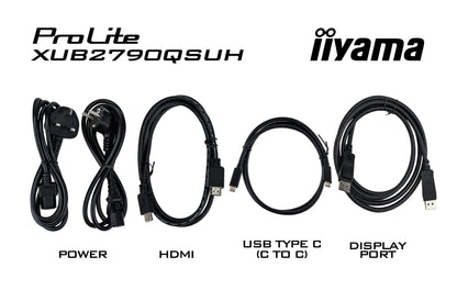 iiyama ProLite 27’’ IPS QHD monitor with a built-in Windows Hello camera and microphone, USB-C, KVM-Switch and height adjustable stand
