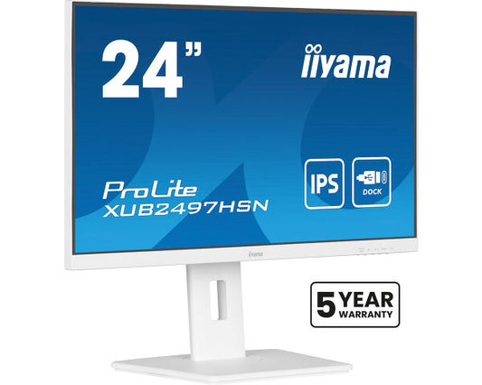 iiyama ProLite XUB2497HSN-W2 24" Full HD LED Desktop Monitor with USB-C Hub & RJ45 Port