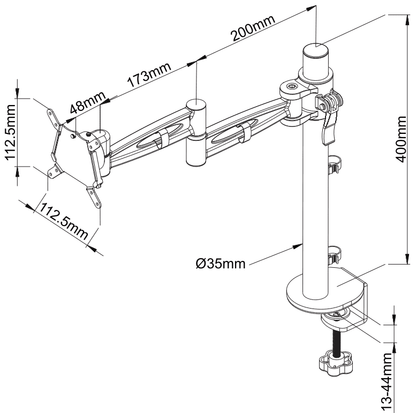 Metalicon PMA521 Kardo Single Monitor Arm